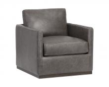 Sunpan 106484 - PORTMAN SWIVEL LOUNGE CHAIR - MARSEILLE CONCRETE LEATHER