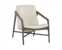 Sunpan 107291 - CINELLI LOUNGE CHAIR - ASH GREY - ASTORIA CREAM LEATHER