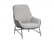 Sunpan 107906 - LUCIER LOUNGE CHAIR - BELFAST HEATHER GREY / BRAVO ASH