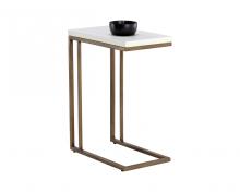 Sunpan 108115 - SAWYER END TABLE - ANTIQUE BRASS - WHITE