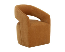 Sunpan 109917 - Lloret Wheeled Dining Armchair - Danny Amber