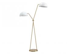 Sunpan Lights 107940 - FAVEN FLOOR LAMP - BRASS - WHITE