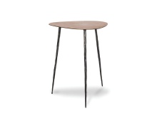Mobital WEN-OAKL-NOAK-TALL9 - OAKLEY    Tall  End Table Natural Oak Veneer on Metal Black Hammered Iron Legs