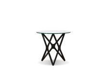 Mobital WEN-QUAS-BBEE-LOW9 - QUASAR    Low  End Table  Clear Glass Solid Ash Stained Black Base