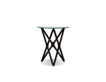 Mobital WEN-QUAS-BBEE-TALL9 - QUASAR    Tall  End Table  Clear Glass Solid Ash Stained Black Base
