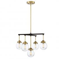  M10041ORBNB - 5-Light Chandelier in Oil Rubbed Bronze with Natural Brass