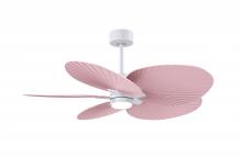  AKTPLK-MWH-PI - Alessandra Tropical 5-blade ceiling fan in Matte White and Light Pink blades.