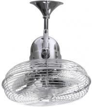 Matthews Fan Company KC-CR - Kaye 90° oscillating 3-speed ceiling or wall fan in polished chrome finish.