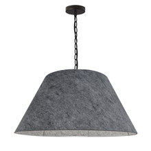 Dainolite BRY-L-BK-500 - 1LT Brynn Large Pendant, GRY Felt Shade, Black