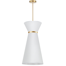  CTN-141P-AGB-790 - 1LT Incandescent Pendant, AGB w/ Fabric Shade