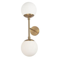  DAY-232W-AGB - 2LT Wall Sconce,  AGB w/ WH Opal Glass