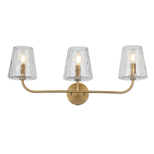  ELN-213W-AGB-CLR - 3LT Incandescent Vanity, AGB w/ CLR Hammered Glass