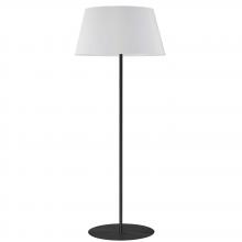  GTC-R631F-MB-WH - 1 Light Incandescent Round Base Floor Lamp Matte Black with White Shade