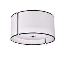  NDR-153FH-BK-WH - 3LT Notched Drum Flush Mount MB, WH Shade & Diff