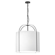  QCY-221P-BK-WH - 3LT Incandescent Pendant, BK w/ BK Shade