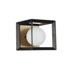  V166-1W-BK-AGB - 1LT Halogen Wall Sconce Black & Aged Brass