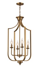  11216 AG - Hillcrest 31.5-in. High Antique Gold 4-Light Cage Chandelier