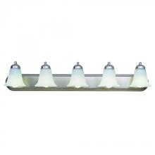  3505 BN - Rusty Collection 5-Light, Glass Bell Shades Vanity Wall Light