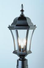  4504 BK - Burlington 1-Light Metal and Glass Post Mount Lantern Head