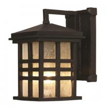  4635 BK - Huntington 1-Light Craftsman Inspired Seeded Glass Wall Lantern