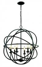  70656 ROB - 6LT CHANDELIER-MULTI RING ORB-