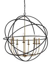  70659 BK/AG - 8LT CHANDELIER-MULTI RING-BK/A