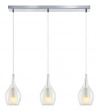 Matteo Lighting C37513CHCL - 3 LT "JERICHO" 28"L RECTANGLE CANOPY CHROME+ CL GLASS PENDANT E26