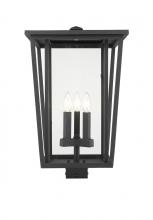  571PHXLS-BK - 3 Light Outdoor Post Mount Fixture