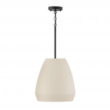  354211IV - 1-Light Handcrafted Terracotta Pendant in Ivory and Matte Black