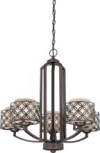  60/4565 - Margaux - 5 Light Chandelier w/ Chestnut Glass