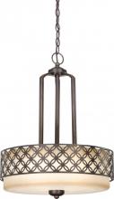  60/4566 - Margaux - 3 Light Pendant w/ Chestnut Glass