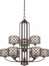  60/4569 - Margaux - 9 Light Chandelier w/ Chestnut Glass