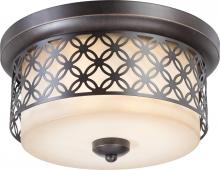  60/4571 - Margaux - 2 Light Flush Dome Fixture w/ Chestnut Glass