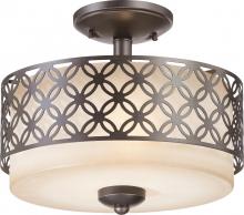  60/4572 - Margaux - 2 Light Semi Flush Fixture w/ Chestnut Glass