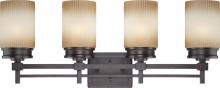  60/4604 - Wright - 4 Light Vanity Fixture w/ Amaretto Glass