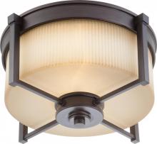  60/4611 - Wright - 2 Light Medium Flush Fixture w/ Amaretto Glass