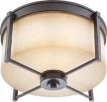  60/4612 - Wright - 3 Light Large Flush Fixture w/ Amaretto Glass