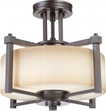  60/4613 - Wright - 2 Light Semi Flush Fixture w/ Amaretto Glass