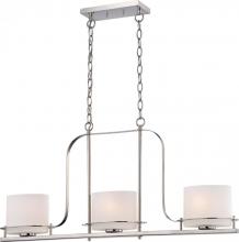  60/5106 - Loren - 3 Light Island Pendant with Oval Frosted Glass - Polished Nickel Finish