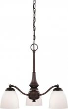  60/5162 - 3-Light Chandelier in Prairie Bronze Finish and Frosted Glass