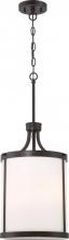 Nuvo 60/6326 - Denver - 3 Light Pendant with Satin White Glass - Mahogany Bronze Finish