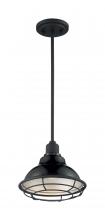  60/7003 - Newbridge - 1 Light Pendant with- Black and Silver & Black Accents Finish