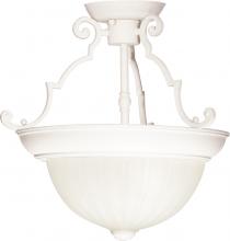  SF76/435 - 2 Light - 13" - Semi-Flush - Frosted Melon Glass