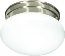  SF76/601 - 1 Light - 8"Flush with White Glass - Brushed Nickel Finish