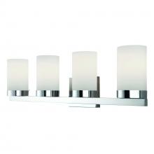  IVL429A04CH - Milo, 4 Lt Vanity, Flat Opal Glass, 100W Type A, 30" W x 8" H x 6" D