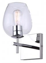  IVL1019A01CH - CAIN, IVL1019A01CH, 1 Lt Vanity, Clear Glass, 100W Type A, 5.75" W x 10.375" H x 7.5" D