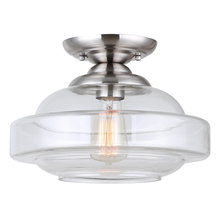 Canarm IFM459B13BN - CHICAGO, 1 Lt Flush Mount, Clear Glass, 100W Type A, 12 1/2" W x 9 1/4" H