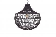 Canarm IPL2075B01BK - NEENA, Black Color, 1 Lt Black Cloth Cord and Chain Pendant, 25W Type A, 20" W x 21" H x 20&