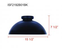  ISF2192B01BK - MBK (PGD inside) Color, 1 Lt Semi-Flush, 60W Type A, 15.5inch W x 7.5inch H