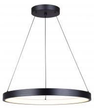  LCH253A24BK - EVINA 1 Light Black Modern Chandelier with Integrated LED for Dining Rooms and Living Rooms